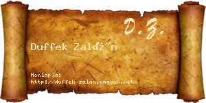 Duffek Zalán névjegykártya